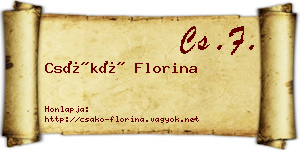 Csákó Florina névjegykártya